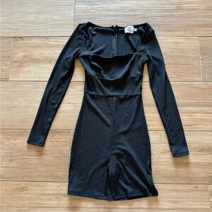 Black Long Sleeve Bodysuit Romper